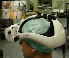 Figur 6    Lysdioder plassert p&aring; Vista-hjelmen for hodesporing