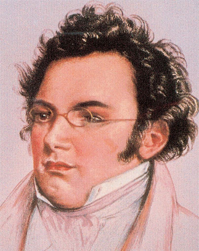  Figur 1    Del av akvarell som viser Franz Schubert (1797 &ndash; 1828), malt i 1825 av Wilhelm August Rieder (1)