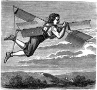 Figur 1    Luftfart anno 1878. Ikke rart L&uuml;tken var skeptisk. Illustrasjon hentet fra (2)