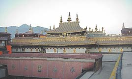Jokhang-tempelet sentralt i Lhasa