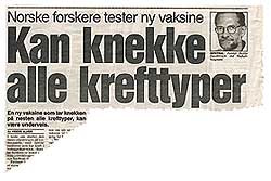 Hvilke forh&aring;pninger skaper et oppslag som dette i Dagbladet 31.8. 2000?