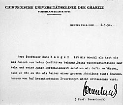  Figur 3    Sauerbruchs attest. Foto privat