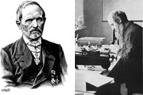 To fremtredende norske medisinere p&aring; 1800-tallet: Ernst Ferdinand Lochmann (1820 &ndash; 91) (til venstre) og Gerhard Henrik&hellip;