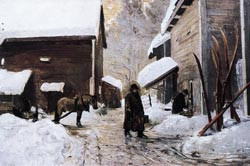 Figur 1    Gerhard Munthe (1849 &ndash; 1929): Doktoren vender hjem. 1888. Privat eie