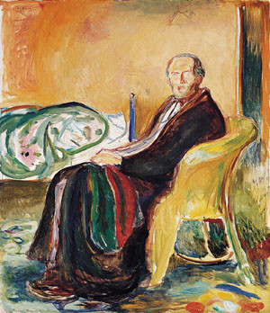 Figur 2   Edvard Munch Selvportrett i spanskesyken (1919). [Tom Selection]  Foto J. Lathion Nasjonalgalleriet