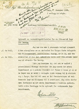 Figur 2   S&oslash;knaden fra Folkeforbundet i desember 1938 gjaldt en gruppe &rdquo;ikke-ariske l&aelig;ger&rdquo; fra Danzig (11). Allerede i&hellip;