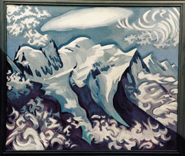 Helse er natur. Mont Blanc i skyer. Olje p&aring; lerret, 126 &sdot; 150,5 cm (1936)