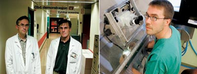 Sverre Undheim (t.v.) og Kjell Kjellevold, ledende patologer ved Sentralsjukehuset i Rogaland, understreker at&hellip;