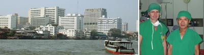 Siriraj Hospital sett fra Bangkok kanal. Sykehuset er det st&oslash;rste og eldste i Bangkok og har en stor ortopedisk avdeling. P&aring;&hellip;