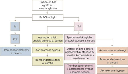 Flytskjema for behandling av pasienter med kombinert carotis- og koronarsykdom