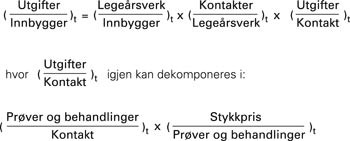 Dekomponering av folketrygdens refusjonsutgifter til privatpraktiserende allmennleger i &aring;r t