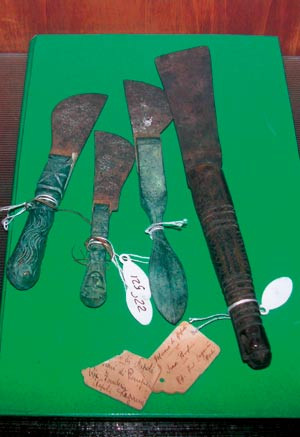 Kopier av skalpeller utgravd i Pompeii. Instrumenter som dette kan ha v&aelig;rt brukt i antikk nevrokirurgi. Originalene finnes i&hellip;