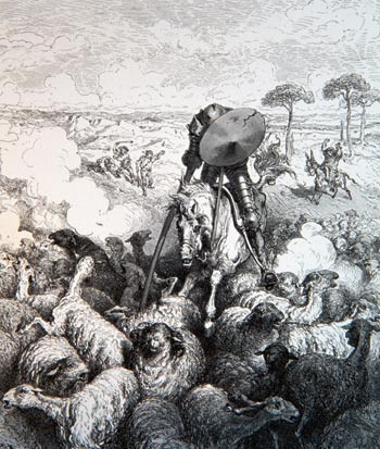 Figur 2  Cervantes&rsquo; Don Quijote ser en fiendtlig h&aelig;r der andre ser en flokk sauer. Men ridderen med den bedr&oslash;velige&hellip;