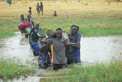 En alvorlig kolerasyk pasient bringes til behandling