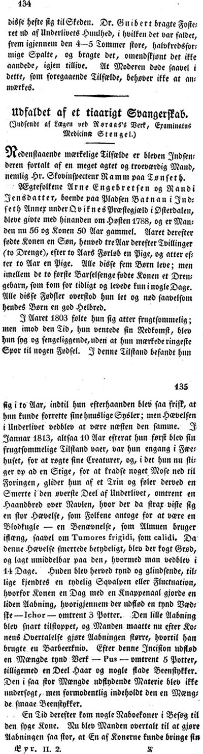 Figur 4  Artikkelen om steinbarnet p&aring; Kvikne ble publisert av berglege Stengel p&aring; R&oslash;ros i det f&oslash;rste norske medisinske&hellip;