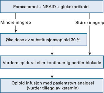Figur 1  Postoperativ smertebehandling av pasient i legemiddelassistert rehabilitering