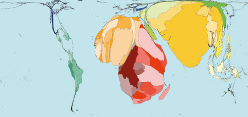 Figur 1  M&oslash;dred&oslash;dsfall framstilt kartografisk ved &aring; dele verdskartet inn i 12 regionar. Spektralfargar med djupraudt for&hellip;