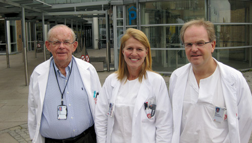 Jan P. Amlie (andreforfatter), Kristina Hermann Haugaa (f&oslash;rsteforfatter) og Thor Edvardsen (sisteforfatter). Foto Kristoffer&hellip;