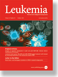 Artikkelen ble e-publisert 16.9. 2010 i det velrenommerte tidsskriftet Leukemia (www.nature.com/leu).