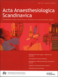 Artikkelen ble publisert i marsutgaven 2011 av tidsskriftet Acta Anaesthesiologica Scandinavica. www.ncbi.nlm.nih.gov/pubmed&hellip;