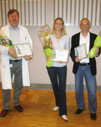 Fra venstre Petter Hurlen, Kristina Lindemann og P&aring;l Gulbrandsen. Foto Akershus universitetssykehus