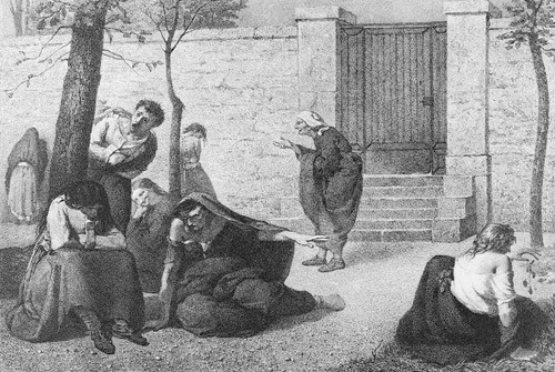 &Aring;tte kvinner som personifiserer lidelsene dementia, megalomani, akutt mani, melankoli, idioti, hallusinasjon, erotisk mani&hellip;