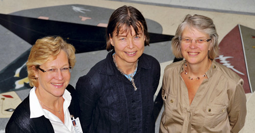 Fra venstre Hanne F. Harbo, Anne Spurkland og Elisabeth Gulowsen Celius. Foto Gunnar Lothe, Institutt for medisinske&hellip;