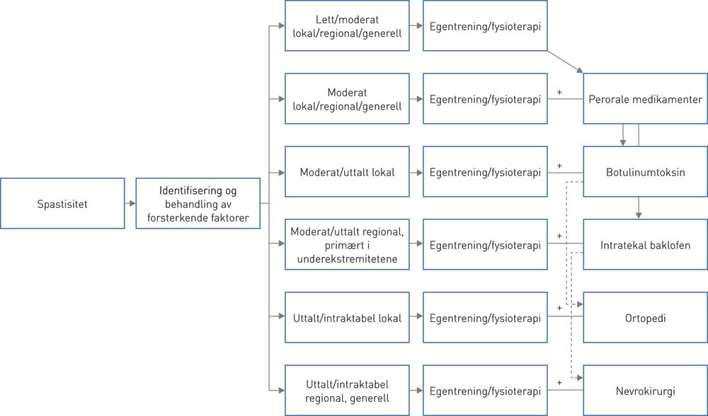 Figur 1  H&aring;ndtering av spastisitet etter grad og utbredelse