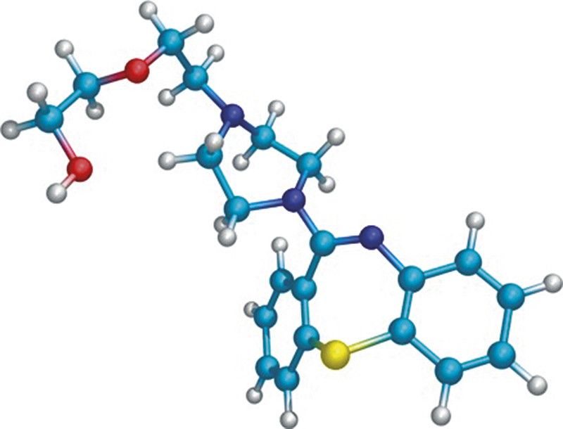 Kvetiapinmolekyl. Illustrasjon Science Photo Library/NTB Scanpix