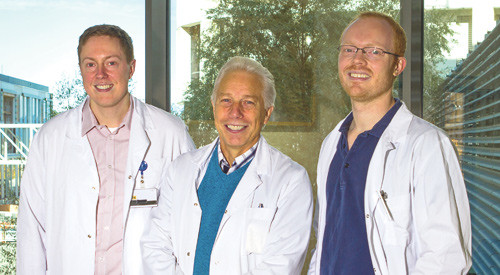 Tre av forfatterne: Asgeir S. Jakola, Geirmund Unsg&aring;rd og Ole Solheim. Foto Ole K. Losvik