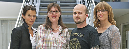 Seniorforfatter professor Linda Hildegard Bergersen og postdoktorene Maja Puchades, Knut Hus&oslash; Lauritzen og Cecilie Morland&hellip;