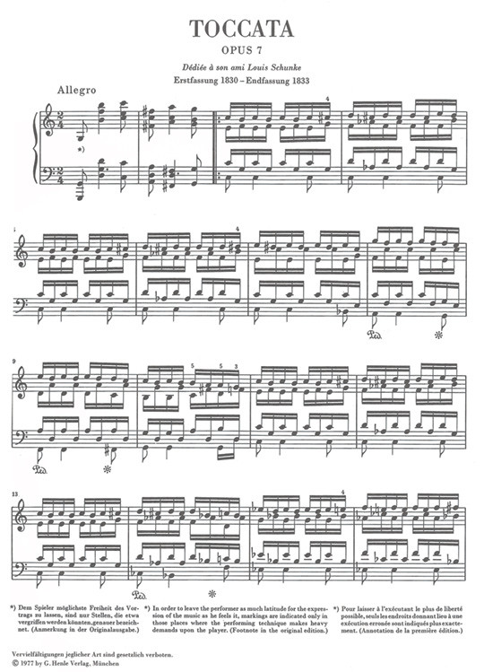 Figur 2  Utsnitt av Schumanns Toccata i C-dur, opus 7 som kan spilles uten aktiv bruk av tredje finger p&aring; h&oslash;yre h&aring;nd&hellip;