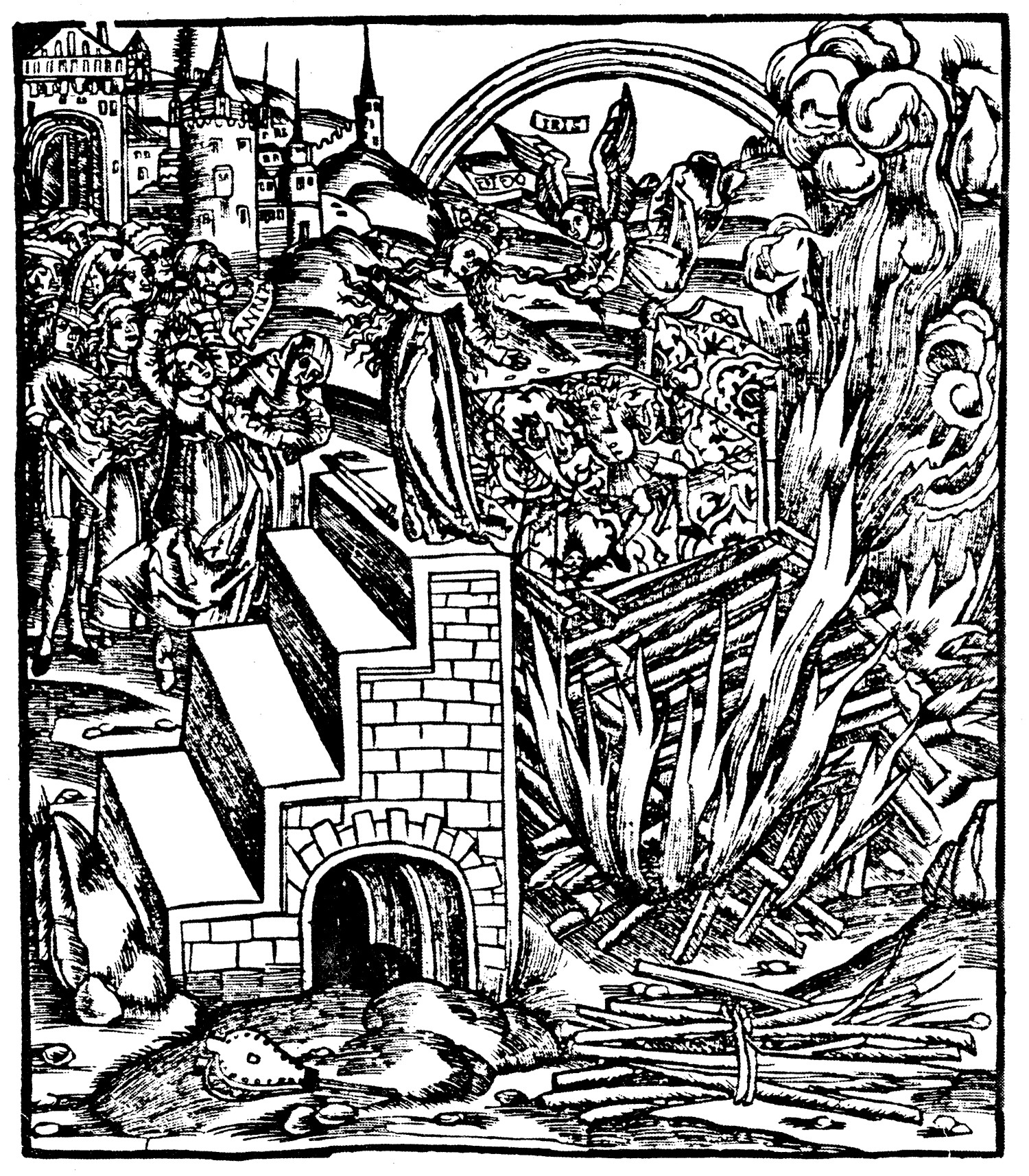 Figur 4 Didos sj&auml;lvmord. Ur virgilii maronis opera ed. S. Brand. Strassburg. Tryckt av Gr&uuml;ninger, 1502, s. 44, efter Hans&hellip;