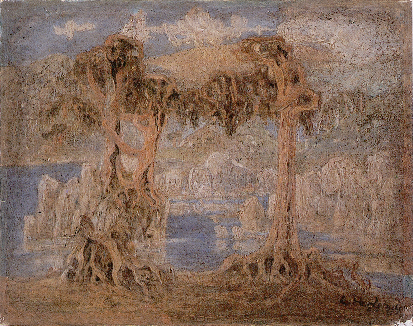 Figur 2 Lars Hertervig: Landskap. Foto Jacques Lathion. Eies av Nasjonalgalleriet, Oslo