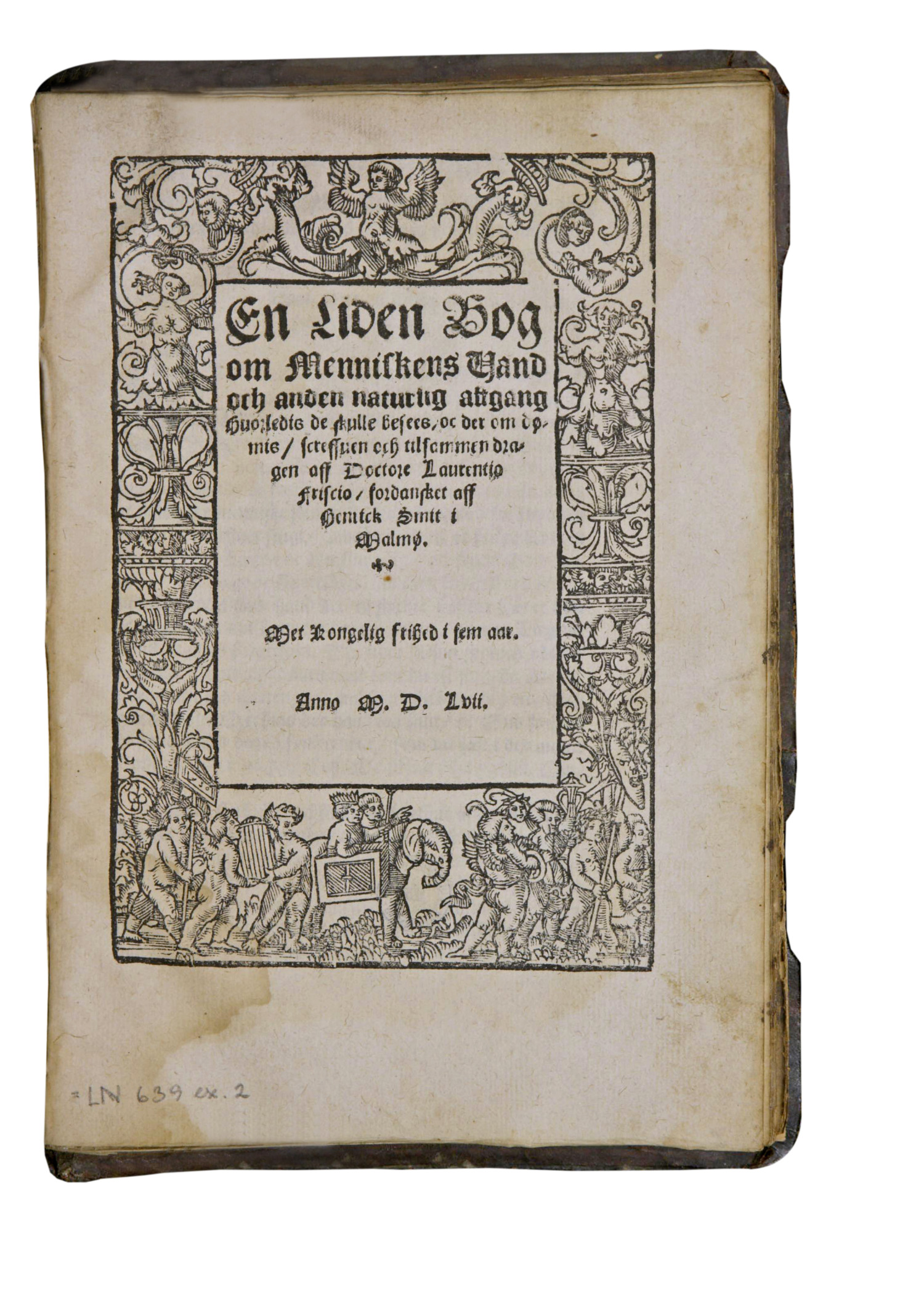 Figur 4 Henrick Smit. En liden Bog om Menniskens Vand och anden naturlig Affgang, 1557. Foto: Det Kongelige Bibliotek,&hellip;