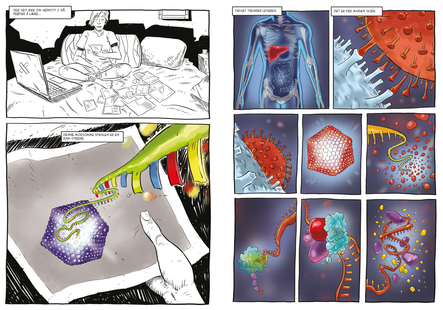 Utdrag fra tegneserien Viruset. Manus: Aleksandra Bartoszko, basert p&aring; etnografisk feltarbeid og historien til Iren&hellip;