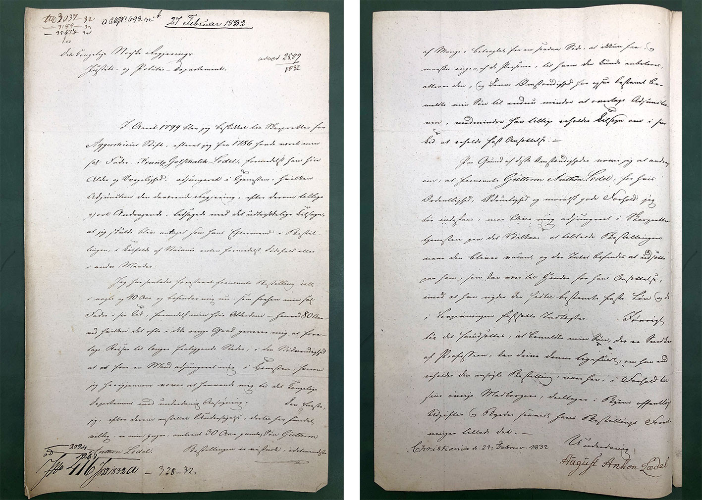 Figur 1 L&aelig;dels s&oslash;knad fra 1832 om &aring; avl&oslash;ses fra sin jobb som skarpretter. Brevet er f&oslash;rt i pennen av en profesjonell skriver&hellip;