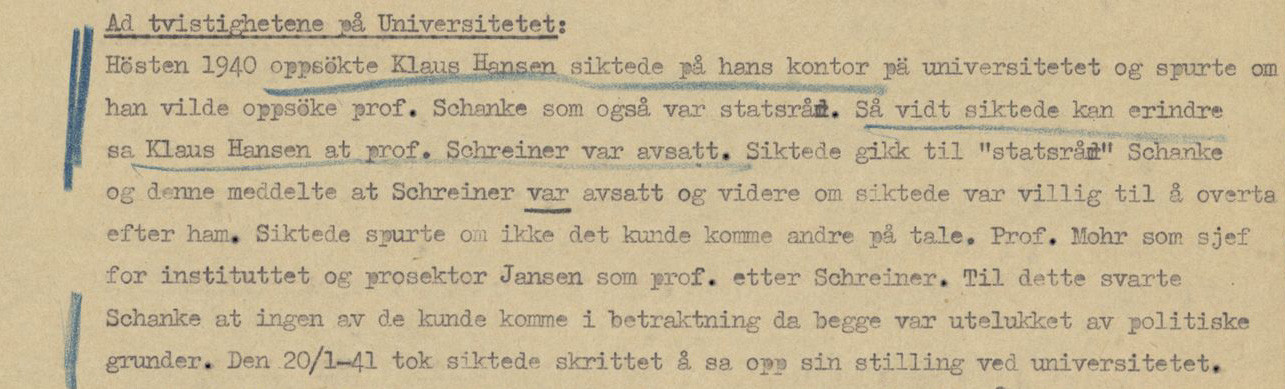 Figur 3 Utdrag fra Wagners politiforklaring 15.10.1945 (8, s. 164). Faksimile: Landssvikarkivet
