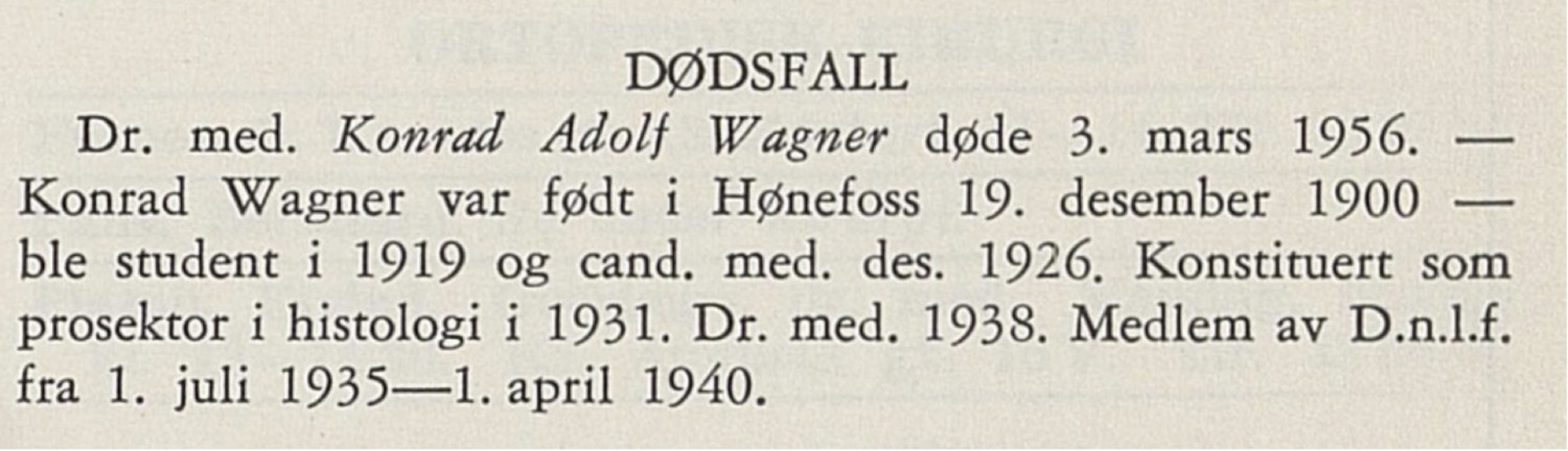Figur 6 I Tidsskrift for Den norske l&aelig;geforening 15.&nbsp;april 1956 sto en kort melding under rubrikken &laquo;D&oslash;dsfall&raquo; (30). Viktige&hellip;