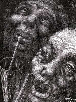 Figur 6  Eduard Wiiralt. Absintdrikkere, 1933 (23)