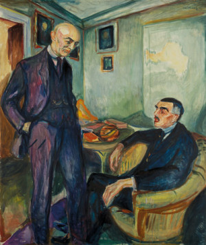 Figur 1  &laquo;De overveiende dominante, kj&oslash;lige fargene, det turkise i sovev&aelig;relsets vegger og det bl&aring; og bl&aring;fiolette i mennenes&hellip;