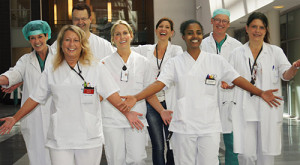 Glade ansatte ved Akershus universitetssykehus. Foto: Akershus universitetssykehus