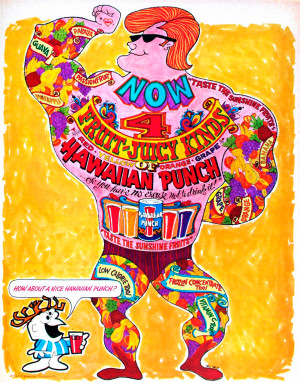 Reklame for Hawaiian Punch fra 1960-&aring;rene. Illustrasjonsfoto: The Advertising Archives / Alamy Stock Photo