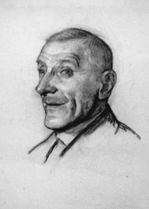 Axel Holst. Kulltegning fra 1916. Illustrasjon: Sinding-Larsen, Kristofer / Oslo Museum (CC BY-SA).