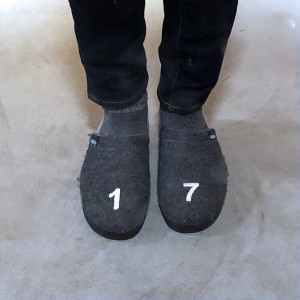 Figure 1 Slippers with the author's favourite number. Photo: Jo R&oslash;islien.