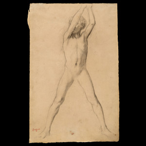 Edgar Degas: Ungdom med hevede armer (ca. 1860). Robert Lehman Collection / I offentlig eie