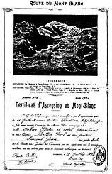 Oskar Pfister og Kristian Schjelderups bestigningsbevis fra Mont Blanc, 1926