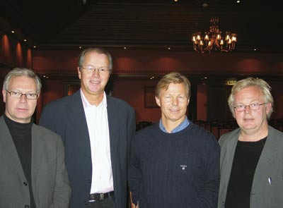 Foreningens styre: Sverre Harbo, Knut Skolleborg, Morten H. Haug og Just Omtvedt. P&aring;l Schistad var ikke til stede. Foto Lise&hellip;
