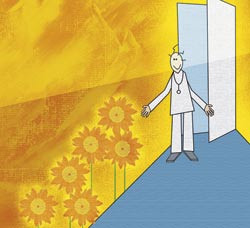 Forsideillustrasjon til heftet R&oslash;ykeavvenning i prim&aelig;rhelsetjenesten