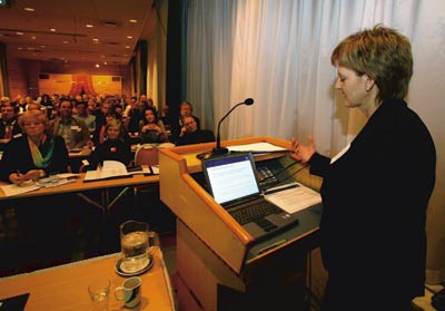 Anne Lise Fimreite snakket om legedekningen i utkantstr&oslash;kene. Foto Atle Briseid, Dagens Medisin